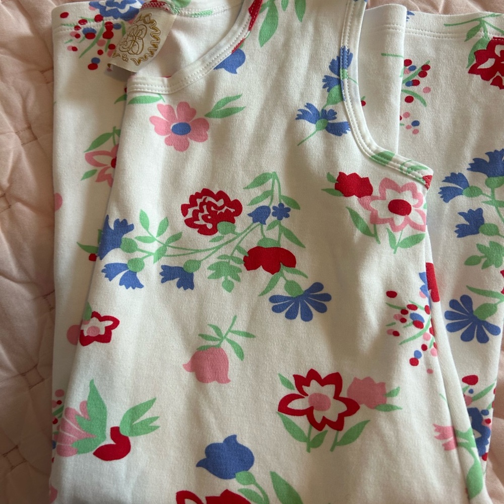 The Beaufort Bonnet Company Floral Kids Dress - White, Red, Blue, Green